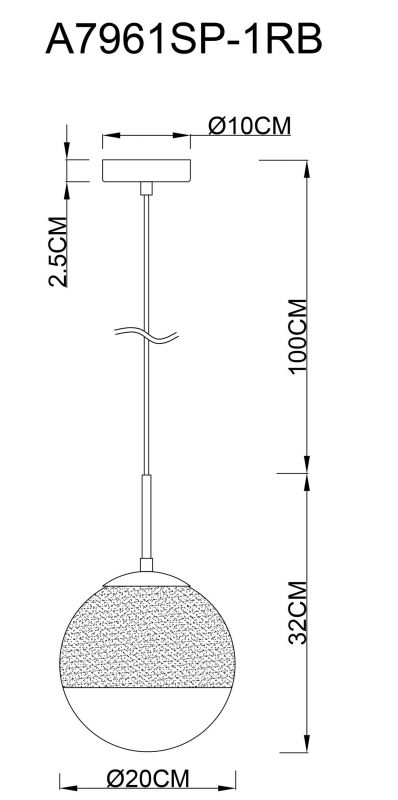 Подвесной светильник Arte Lamp JUPITER copper A7961SP-1RB