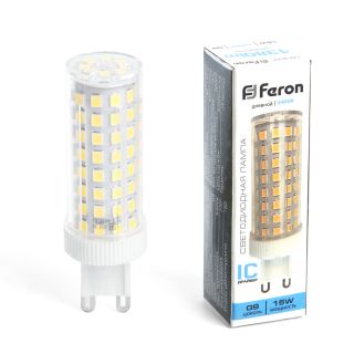 Лампа светодиодная Feron 15W 230V G9 6400K JCD, LB-437 38214