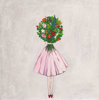 Картина "Девушка с цветами" Алена Ткачева