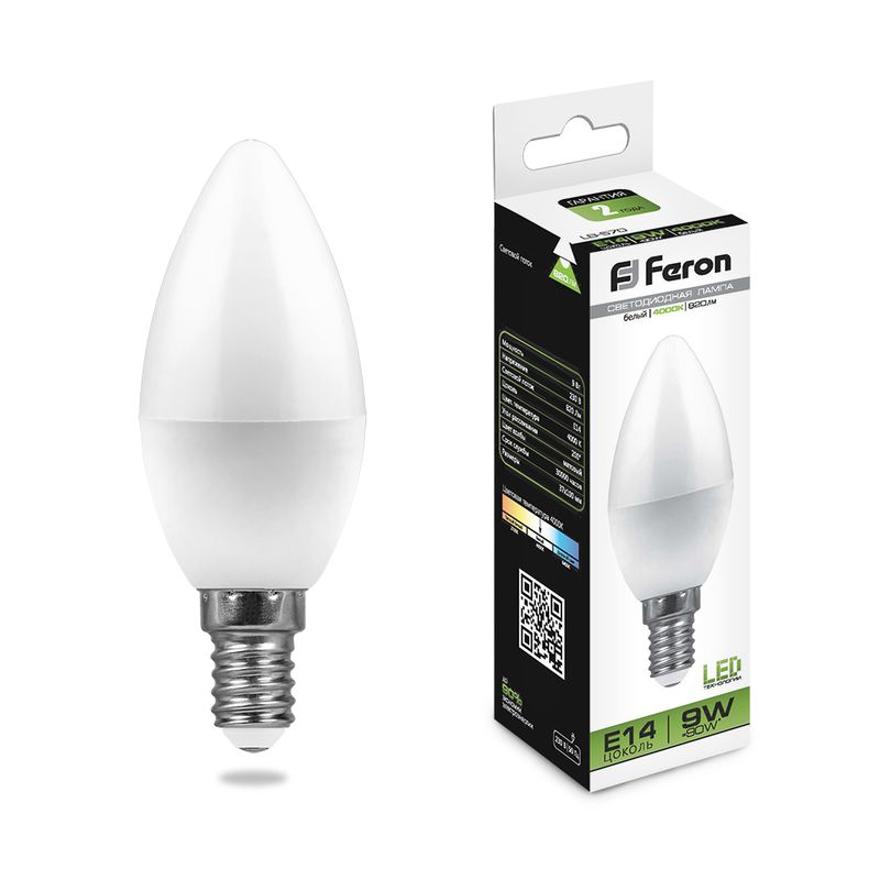 Лампа светодиодная Feron 9W E14 4000K 25799 фото 1