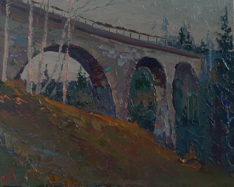 Картина "Мост" 37x30 Головченко Алексей