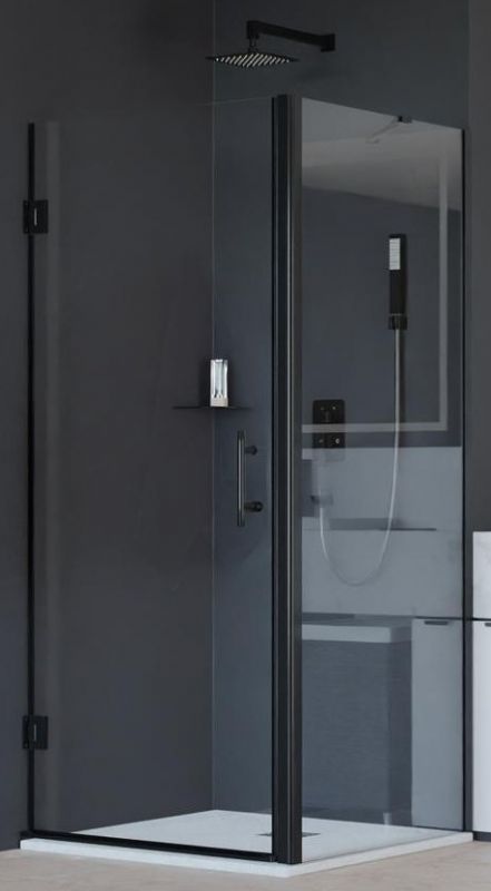Душевой уголок RGW Hotel HO-045B (HO-011B + Z-050-2B + O-204B), 70x110 см, профиль черный, стекло прозрачное фото 1