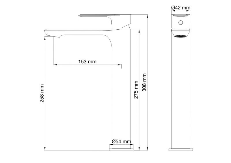 Смеситель для раковины высокий WONZON & WOGHAND WW-88019079-MB Черный фото 2
