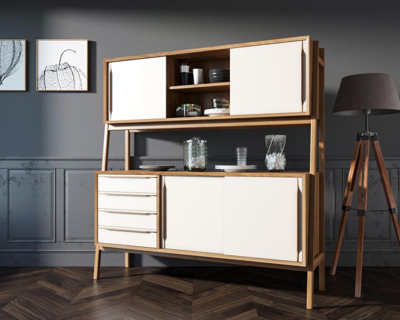 Буфет Этажерка "Bruni white" широкий коричневый BD-3090896 фото 4
