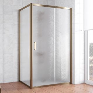 Душевой уголок Vegas Glass ZP+ZPV 100х80 05 02, профиль бронзовый, стекло шиншилла
