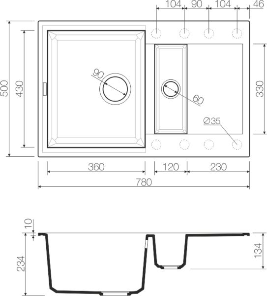 Кухонная мойка Omoikiri Sakaime 78-2-BE 4993115 ваниль фото 5