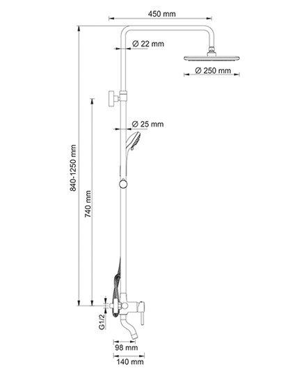 Душевой комплект WasserKRAFT A14401