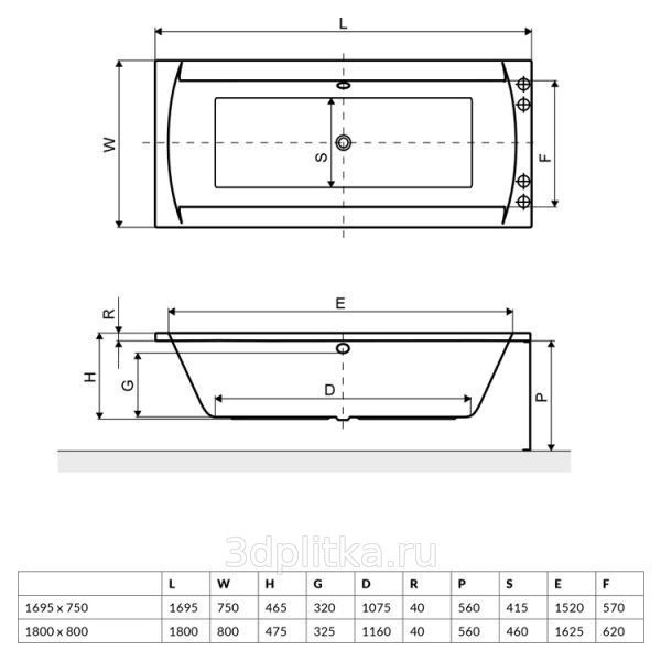 Акриловая ванна Excellent Crown WAEX.CRO18WH 180x80