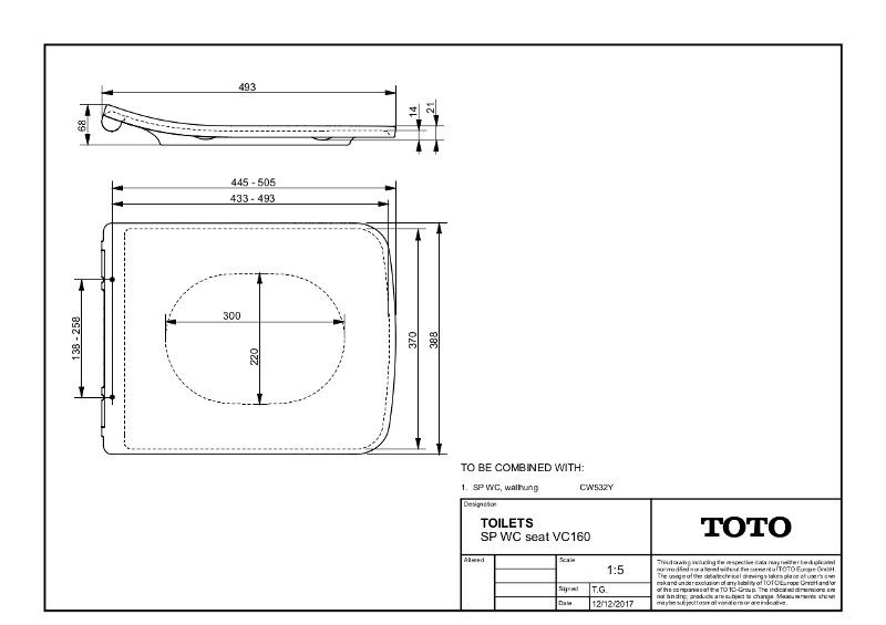 Сиденье с плавным закрыванием Toto SP TC512F