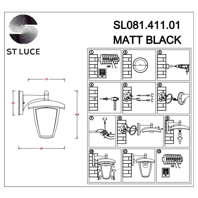 Уличный светильник настенный ST Luce SIVINO SL081.411.01