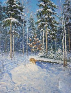 Картина "В зимнем лесу" 50x70 Сергей Чертов