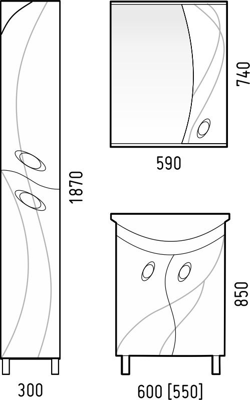 Зеркальный шкаф Corozo Наина SD-00000298 60х75 см с подсветкой