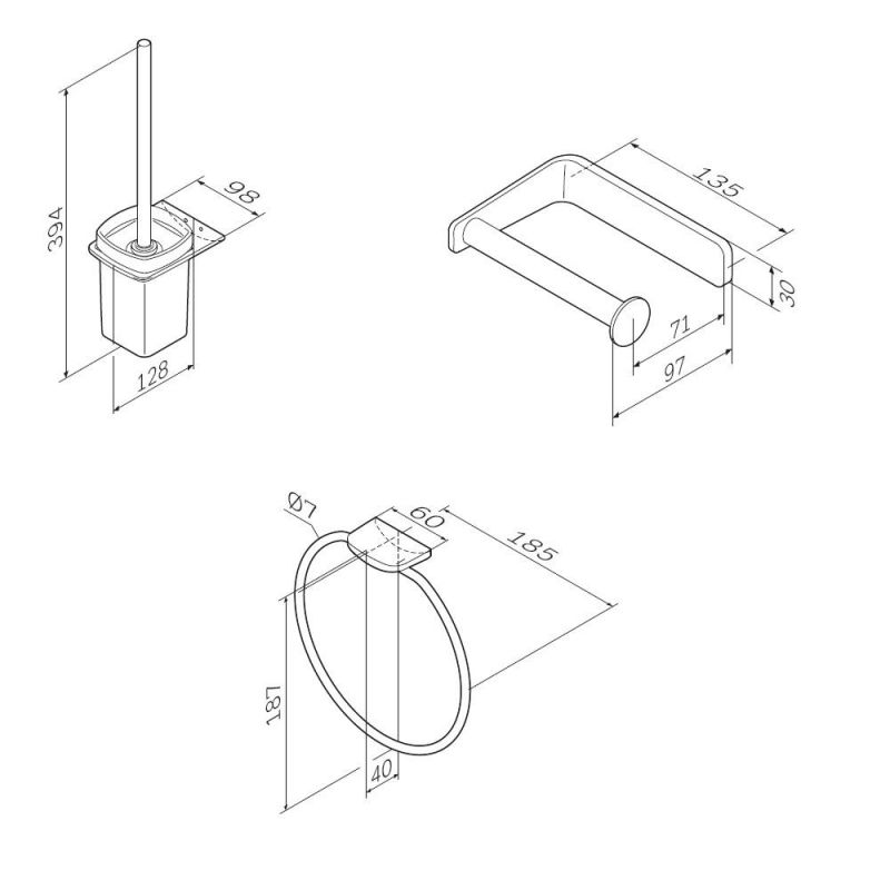 Набор аксессуаров AM.PM Inspire V2.0 AK50T1103B для туалета, черный