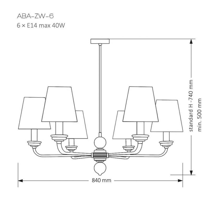 Люстра Kutek Mood Abano ABA-ZW-6 (Z/A) фото 2