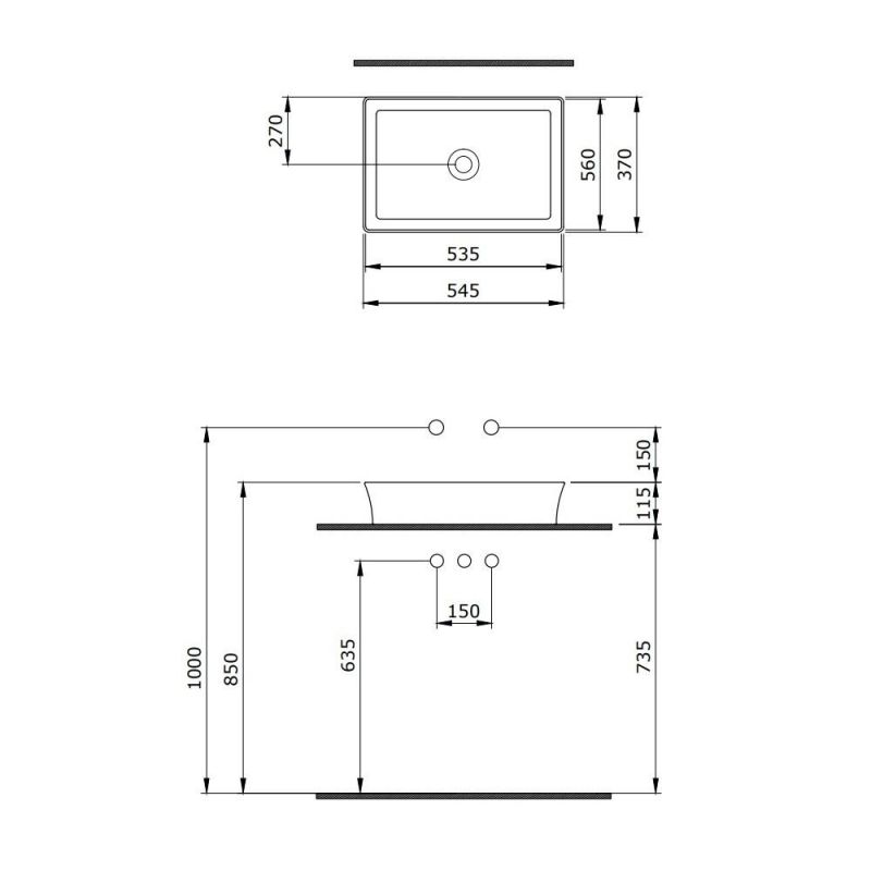 Раковина-чаша BERGES Ego SL 181029, 55 см, матовый антрацит