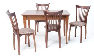 Обеденная группа Моцарт 120 со стульями Миранда орех/ ромб коричневый F514041W00X4R001442W14
