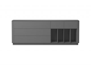 Тумба  Ellipsefurniture Tammi 5 ящиков 4 полки ширина 200 см (серый) TM010205240101