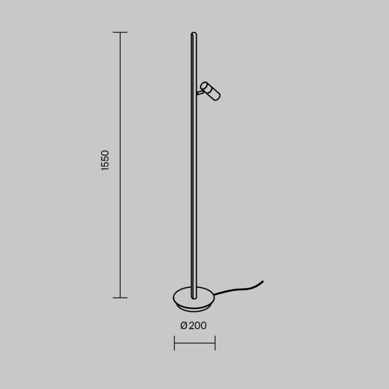 Напольный светильник (торшер) Maytoni Thin 14W LED 3000K 14W LED  3000K MOD395FL-L28B3K фото 9