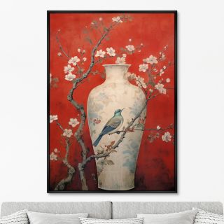 Репродукция картины ArtNoMore на холсте China porcelain vase, red palette, No 1, 2024г.