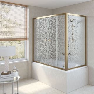 Ограждение на ванну раздвижное Vegas Glass Z2V+ZVF 150x90 05 R03, профиль бронзовый, стекло с узором
