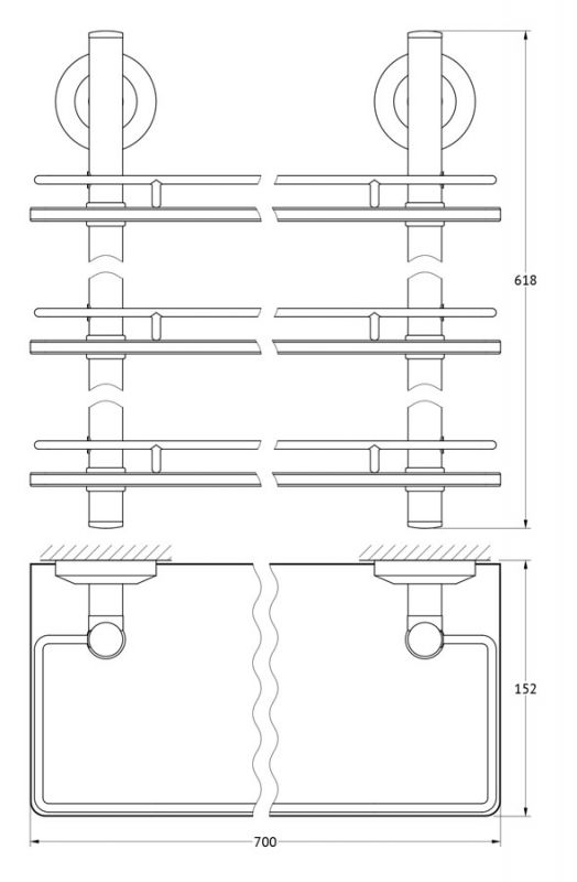 Полка 3-х ярусная 70 cm FBS Standard STA 071