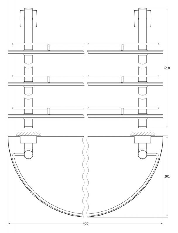 Полка 3-х ярусная 40 cm FBS Esperado ESP 082