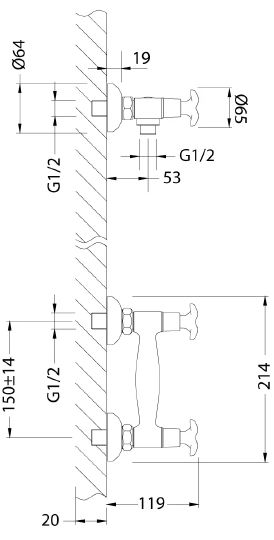 Смеситель для душа Lemark LM0103C