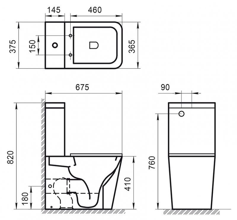 Чаша унитаза безободкового BelBagno ARDENTE-R BB02093CPR