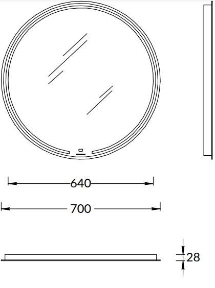 Зеркало Kerama Marazzi Mio MIO.mi.70D\WHT 70 см