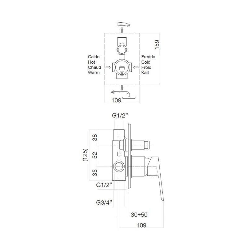 Смеситель для душа встраиваемый Webert Sax Evolution SE860101015 фото 3