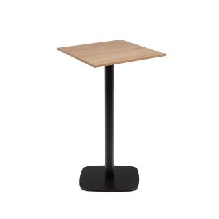 Высокий стол La Forma (ex Julia Grup) Dina BD-2859756 из меламина с натуральной отделкой и металлической черной ножкой 60x60x96