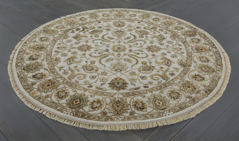 Индийский ковер из шерсти и шёлка Carpet «PLATINUM» AK1511-IVR-IVR(Round) 247 x 247 см