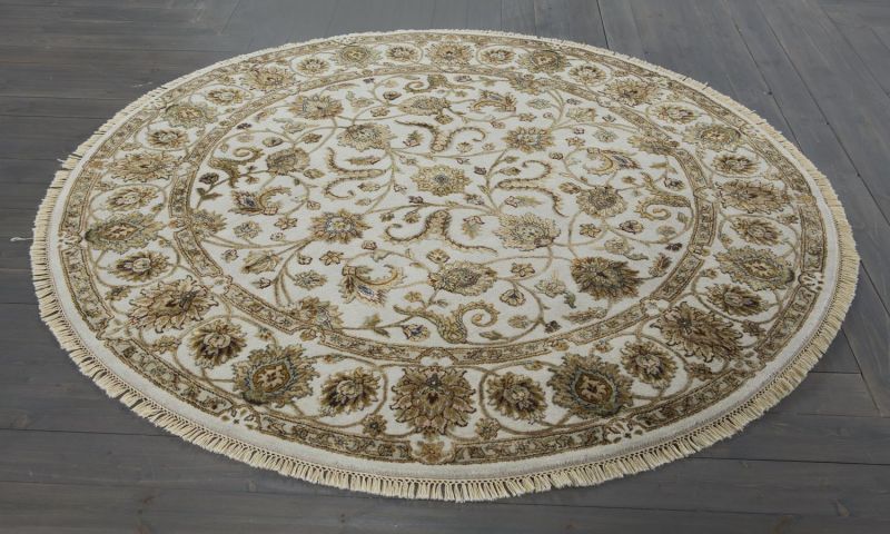 Индийский ковер из шерсти и шёлка Carpet «PLATINUM» AK1511-IVR-IVR(Round) 247 x 247 см