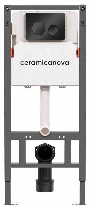 Инсталляция для унитазов Ceramica Nova Balance CN121001MB с кнопкой смыва Circle, черной матовой фото 1