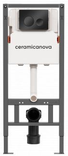 Инсталляция для унитазов Ceramica Nova Balance CN121001MB с кнопкой смыва Circle, черной матовой