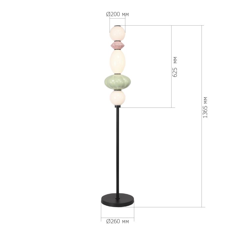 Светильник напольный ST Luce FLORENTINI черный/розовый, зелёный, опаловый LED 1*20W 3000K SL6134.405.01 фото 6