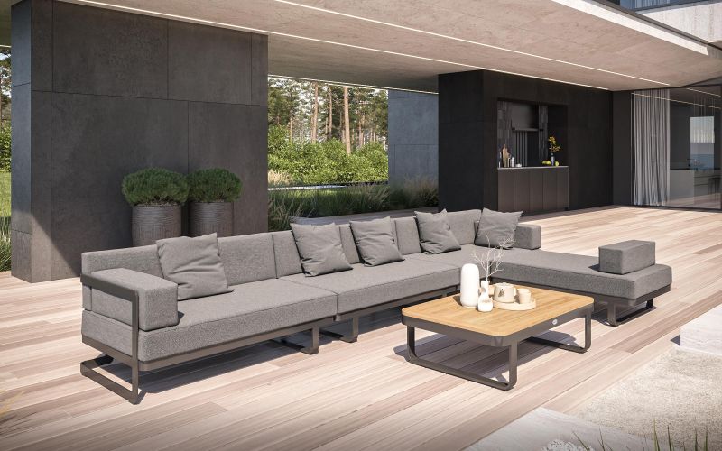 Лаунж зона Gardenini Premium Hacienda (диван правый, диван левый, диван центральный, пуф для ног, кофейный столик) BD-3121411 фото 7