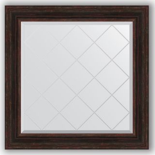 Зеркало с гравировкой в багетной раме 89x89 Evoform EXCLUSIVE-G BY 4334 темный прованс
