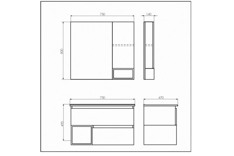 Тумба-умывальник Турин-75 с раковиной Comforty 00004144200 фото 3