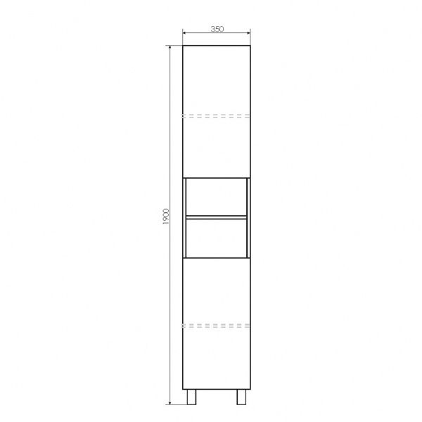 Шкаф-колонна Верона-35-Н Comforty 00004142368 белый дуб