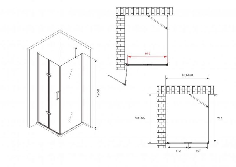 Душевой уголок Abber Zart AG08090P-S81 90x80 см