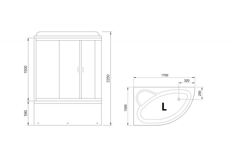 Душевая кабина Royal Bath RB170ALP-T, 100х170 см, L фото 3