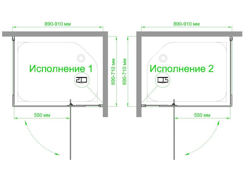 Душевой уголок Royal Bath  RBHPVD-C-BL, 90х70 см фото 4