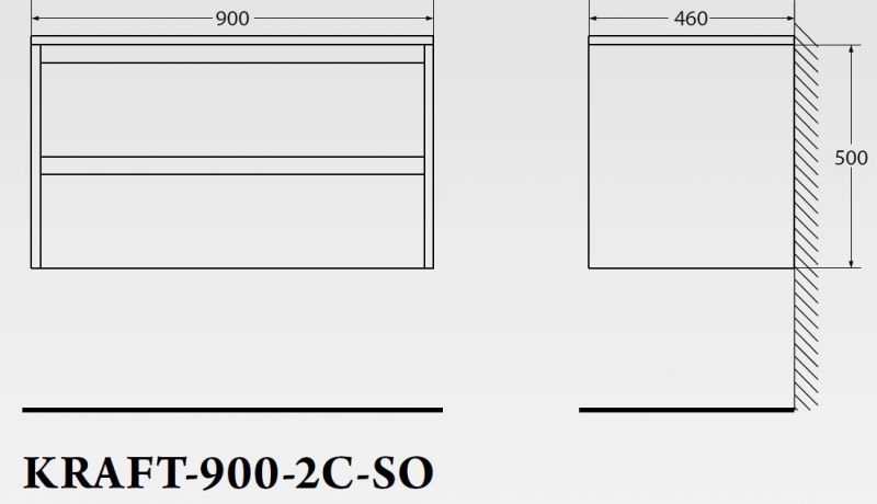 Тумба подвесная под раковину BelBagno KRAFT-900-2C-SO-RNN Rovere Nebrasca Nature