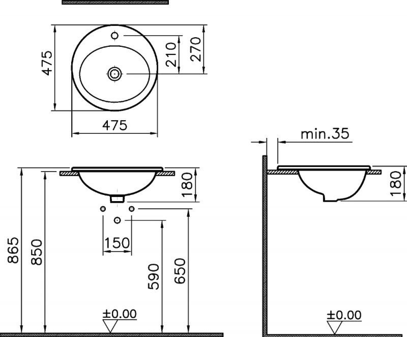 Раковина Vitra Counter Basin 5467B003-0001 фото 3