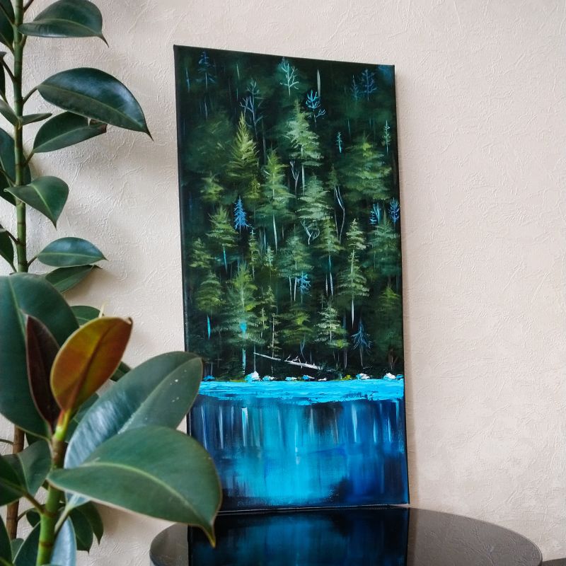Картина "Лес у озера" Ксения Константинова
