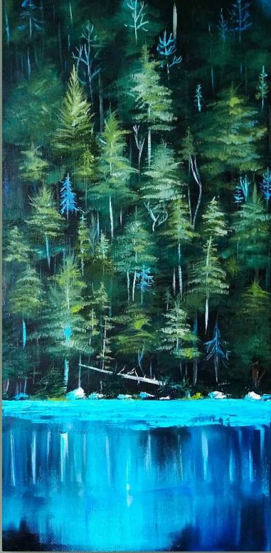 Картина "Лес у озера" Ксения Константинова