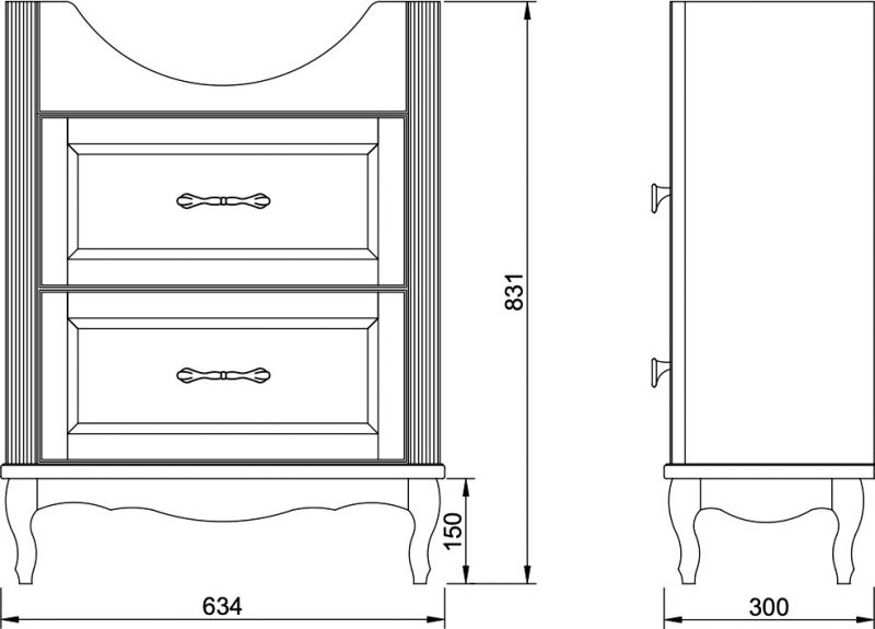 Тумба напольная ValenHouse Эллина-65/2 BD-2137589 ясень кальяри / золото