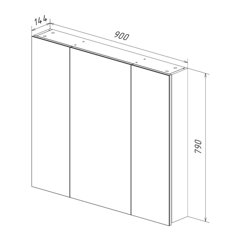 Шкаф зеркальный Lemark UNIVERSAL LM90ZS-U, 90х80 см