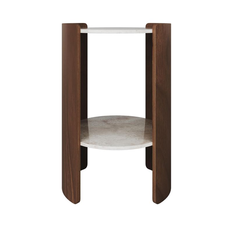 Столик Ellipsefurniture Lagom Stone D 43 см высота 64 см (камень OV, орех) LG016712413 фото 2